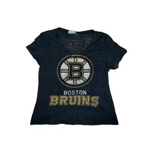 Boston Bruins Black Womens T-Shirt, Size Large.